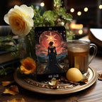 Dark Synevyr Healing with Dreams Tarot Deck 80 Cards – card display – illustrated THE STAR card on table setting