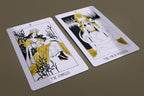 Dark Synevyr The Golden Path Tarot Deck 80 Cards - The Empress and The High Priestess cards from The Golden Path Tarot lying flat
