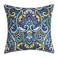 Outdoor Floral Cushion Cover front view with blue and purple mandala pattern