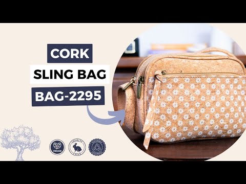 Meninas Bonitas Cork Patchwork Crossbody Bag 21x15x8cm – video – demonstrate quality, features, and the interior using a reference model.